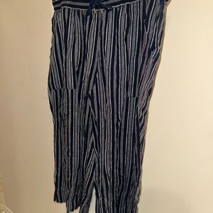Striped Navy and White Women’s Pants